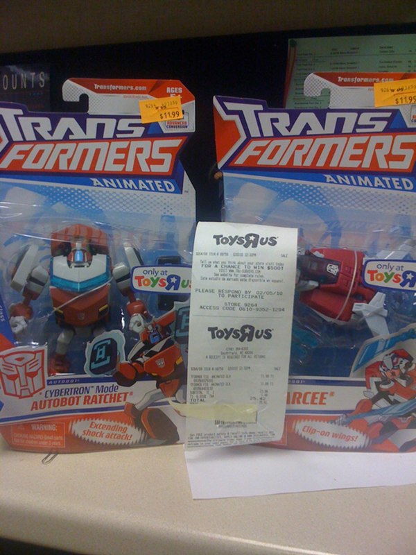 Animated Arcee & Cybertron Ratchet Sighted In Michigan!