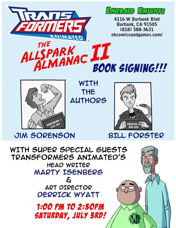 Animated AllSpark Almanac II Signing In Burbank on Saturday, July 3rd