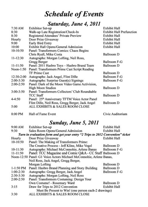 BotCon 2011 Schedule Released
