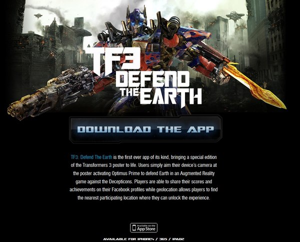 Transformers 3 Defend the Earth Augmented Reality Mobile Game Now Available on the Apple iTunes Store
