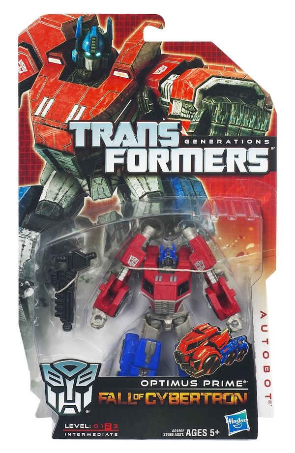 Transformers Generations Fall of Cybertron Deluxes Wave 1 Optimus Prime, Jazz, and Shockwave In Package