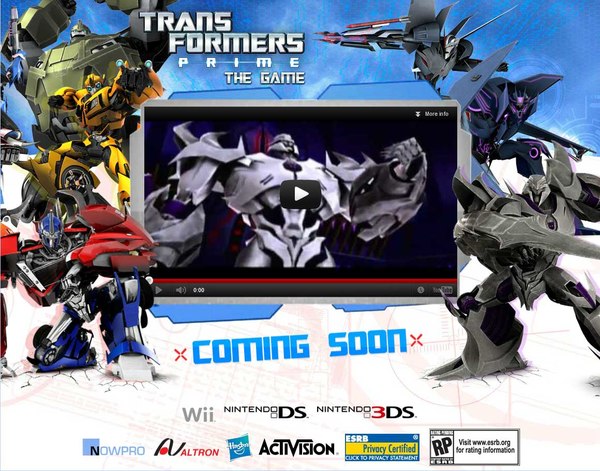 Transformers Prime The Game Official Web Site Launched - Activision Gets Primed for Next Game Release