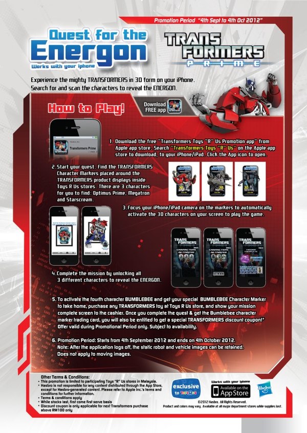 Transformers Prime Quest for the Energon Game Promotion Details - Unlock Bumblebee For The Win