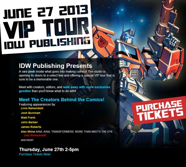 BotCon 2013 - Alex Milne And Others Join IDW Publishing VIP Tour June 27th
