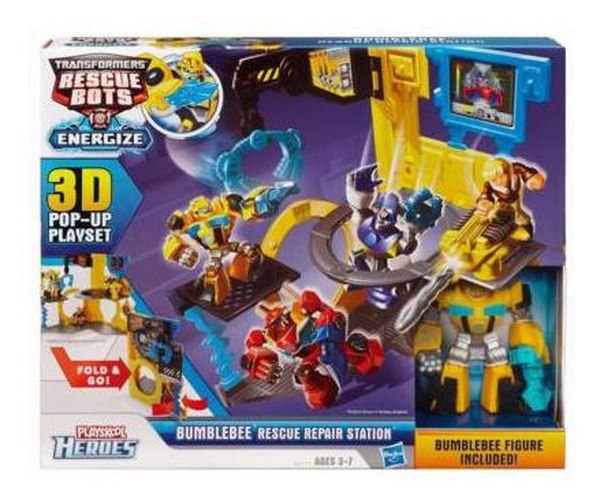Transformers: Rescue Bots Energize Bumblebee Rescue Repair Station 3-D Pop-Up Play Set Images