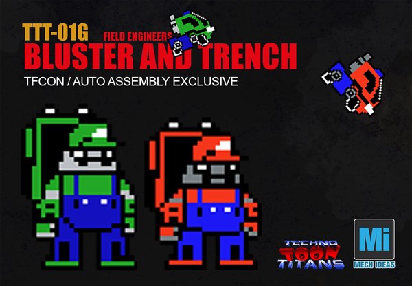 Mech iDeas Con-Exclusive Buster & Trench at TFCon & Auto Assembly - Animated Mario & Luigi-themed Pipes & Huffer